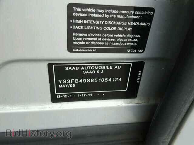 2005 SAAB 9 3 - VIN: YS3FB49S851054124 - Photo 10