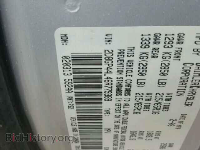 2006 DODGE CARAVAN - VIN: 2D8GP44L46R779389 - Фото 10