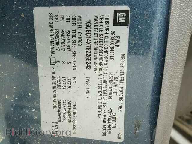 2008 CHEVROLET SILVERADO - VIN: 1GCEC14X78Z265242 - Фото 10