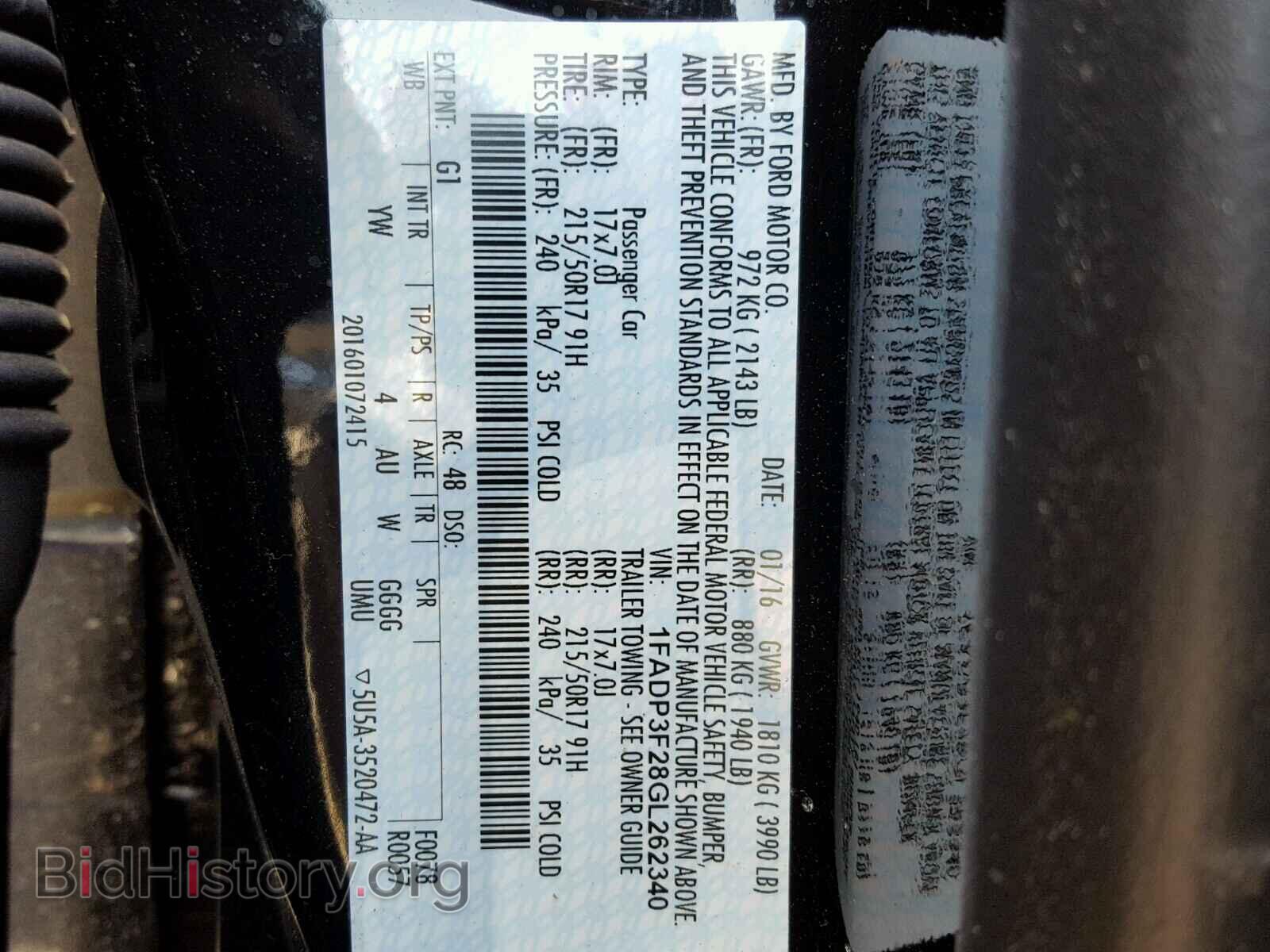 2016 FORD FOCUS - VIN: 1FADP3F28GL262340 - Photo 10