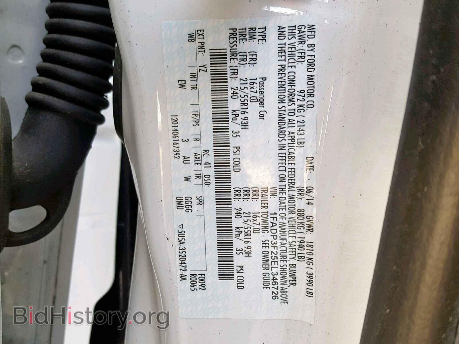 2014 FORD FOCUS SE - VIN: 1FADP3F25EL346726 - Фото 10