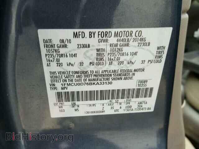 2011 FORD ESCAPE - VIN: 1FMCU0D76BKA33130 - Photo 10