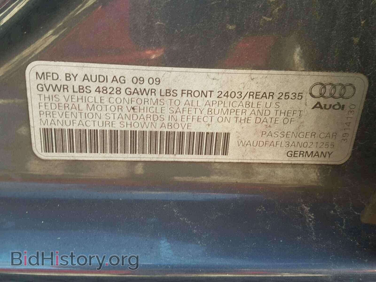 2010 AUDI A4 - VIN: WAUDFAFL3AN021255 - Фото 10