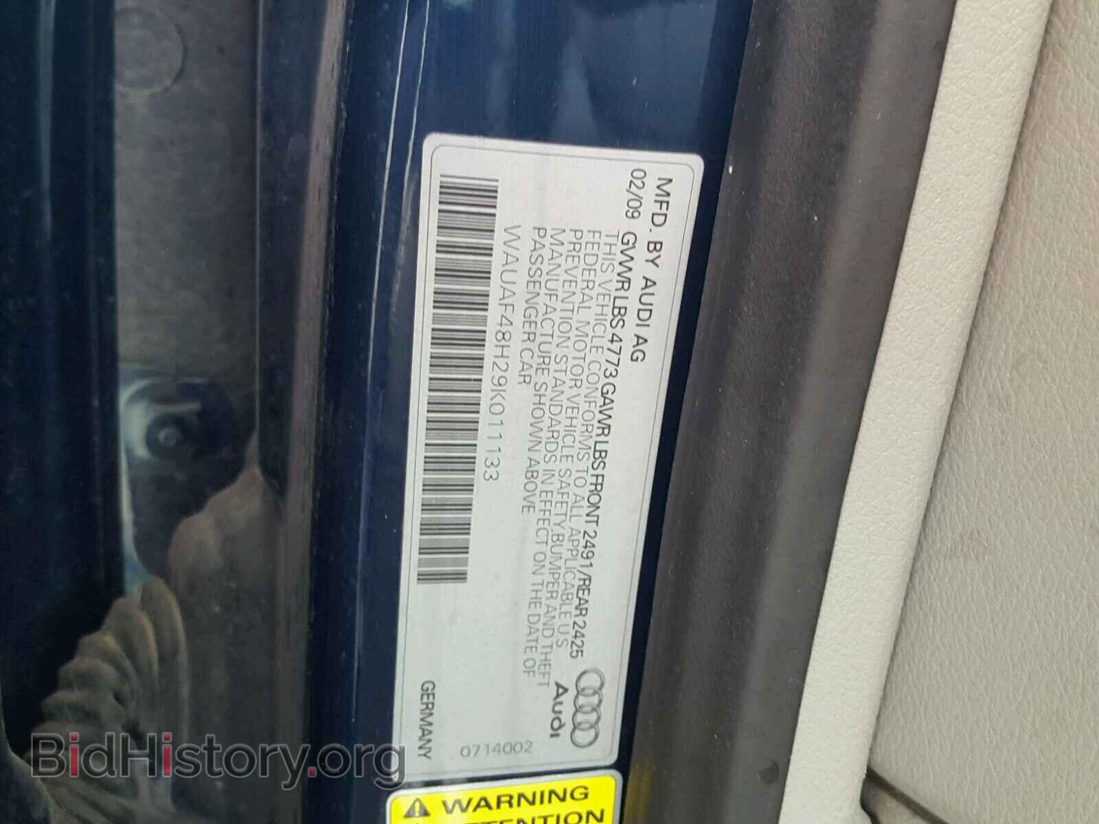 2009 AUDI A4 - VIN: WAUAF48H29K011133 - Фото 10