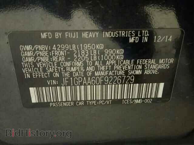 2015 SUBARU IMPREZA - VIN: JF1GPAA60F9226729 - Фото 10
