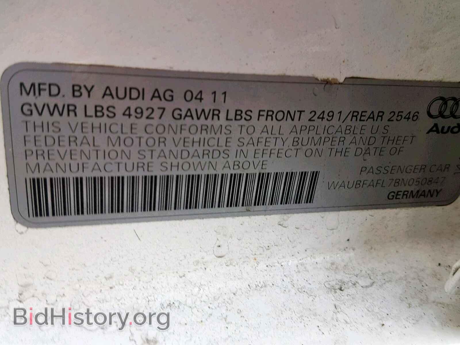 2011 AUDI A4 - VIN: WAUBFAFL7BN050847 - Фото 10