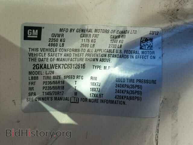 2012 GMC TERRAIN - VIN: 2GKALWEK7C6312616 - Фото 10