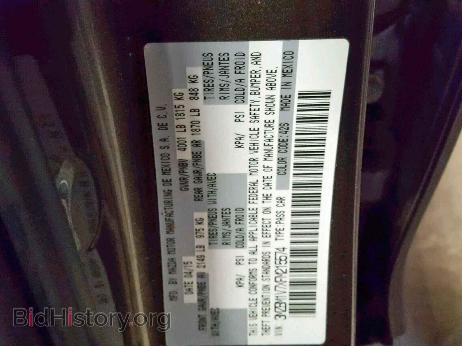 2015 MAZDA 3 - VIN: 3MZBM1V7XFM215574 - Фото 10