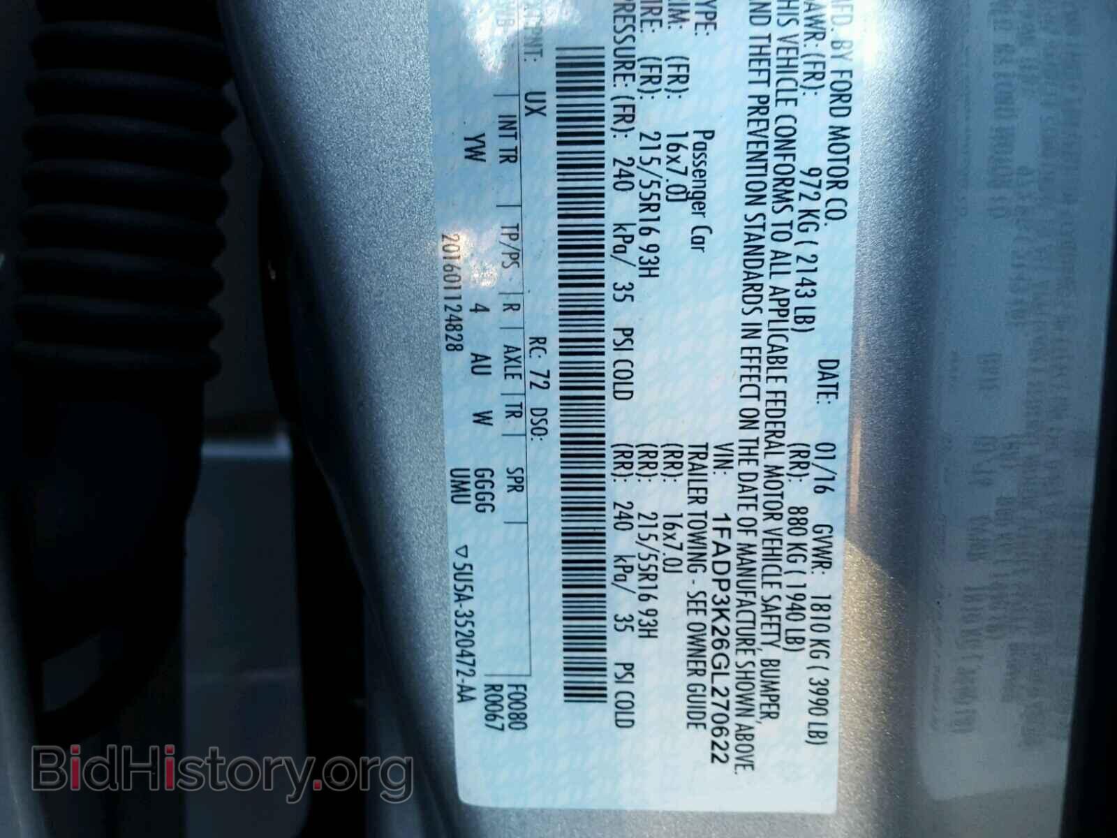 2016 FORD FOCUS - VIN: 1FADP3K26GL270622 - Фото 10