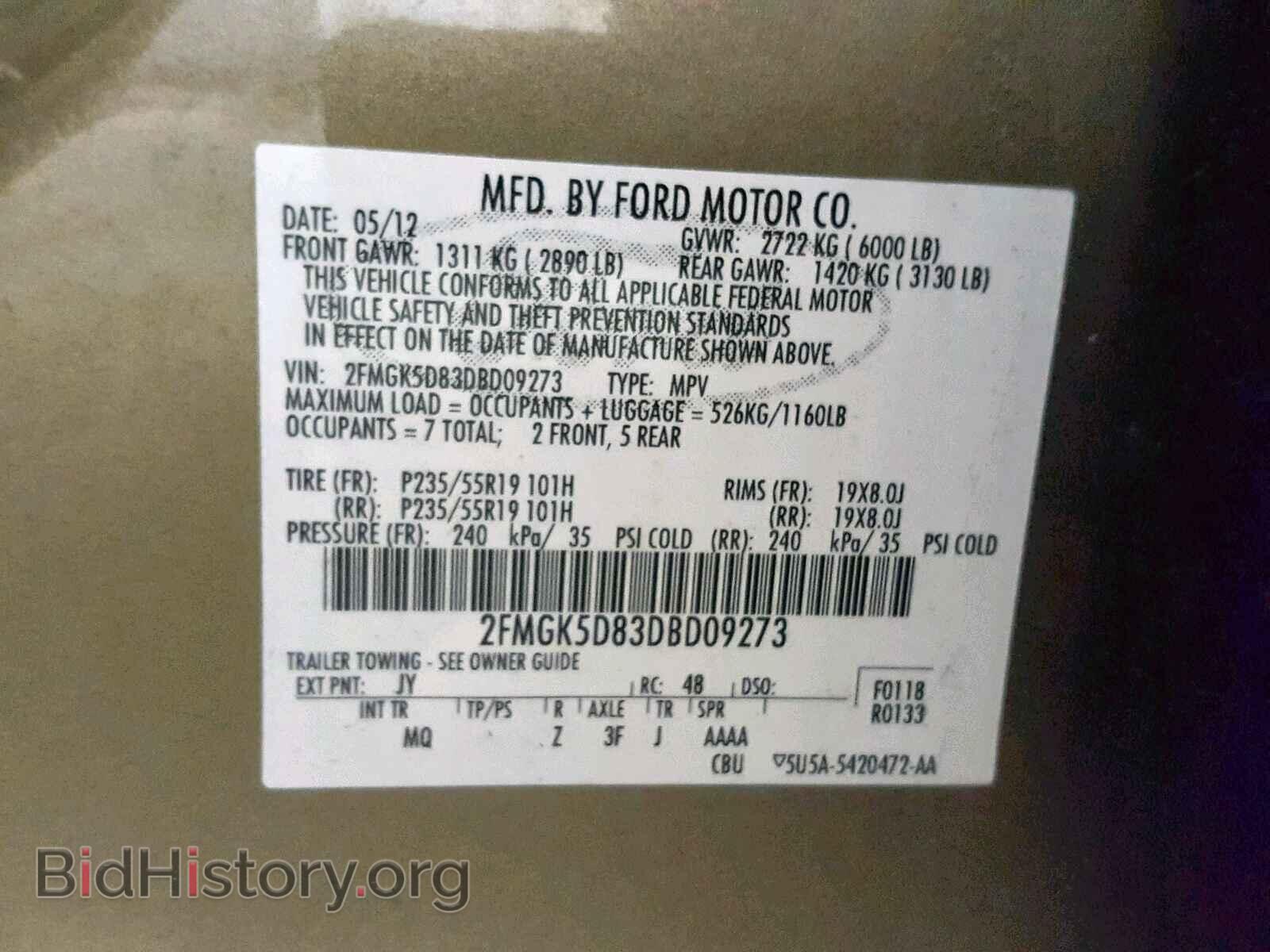 2013 FORD FLEX LIMIT - VIN: 2FMGK5D83DBD09273 - Photo 10