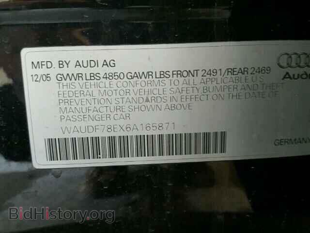 2006 AUDI A4 - VIN: WAUDF78EX6A165871 - Фото 10