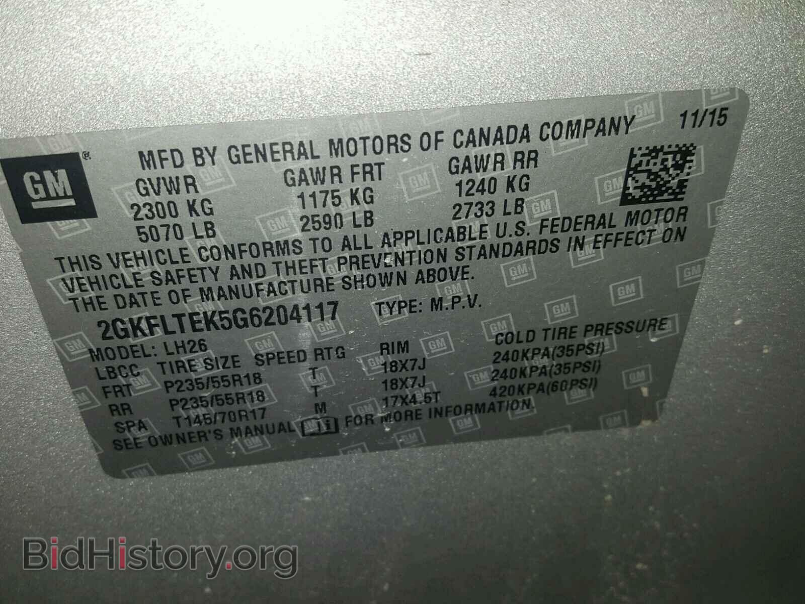 2016 GMC TERRAIN - VIN: 2GKFLTEK5G6204117 - Фото 10