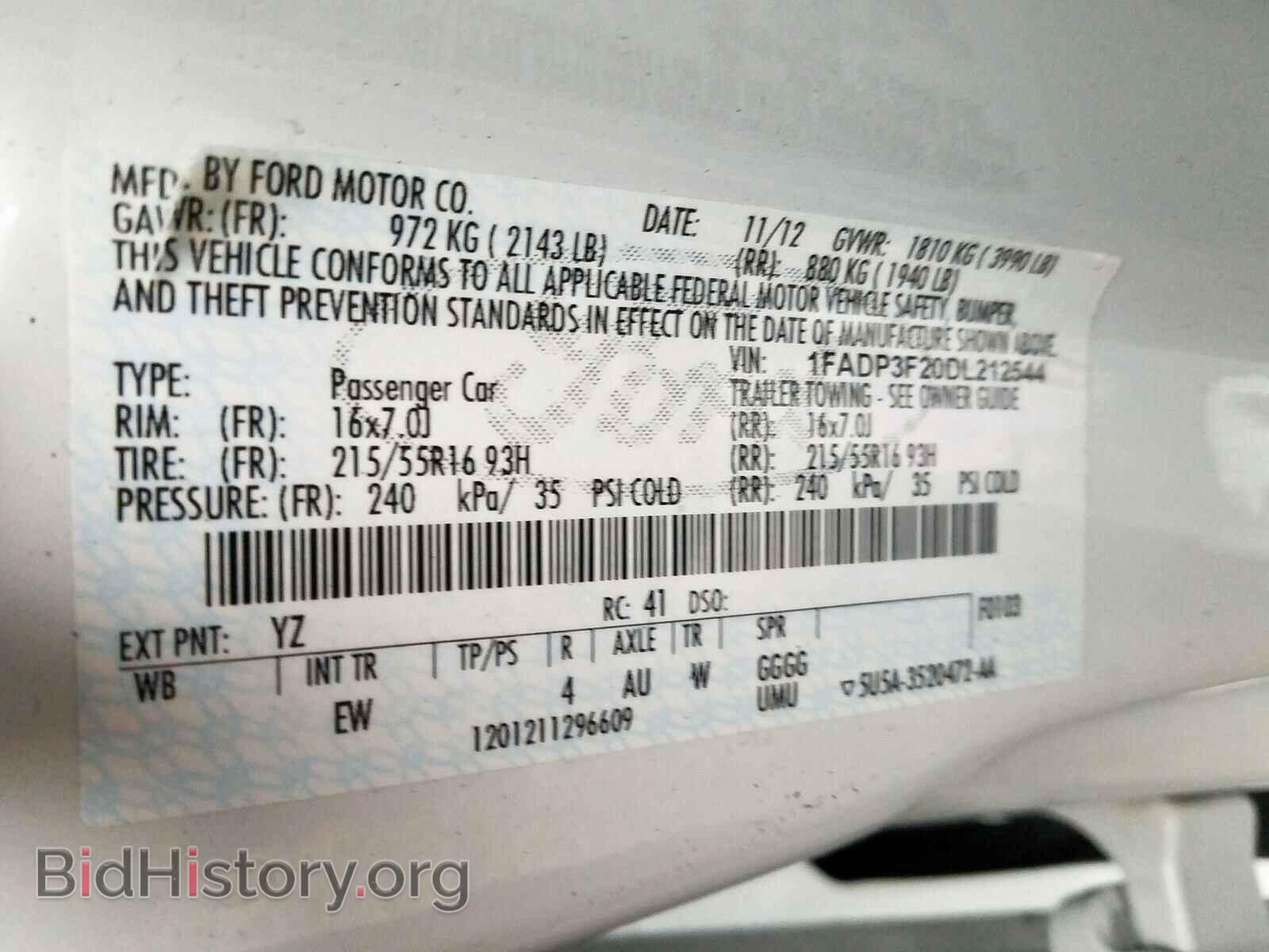 2013 FORD FOCUS - VIN: 1FADP3F20DL212544 - Фото 10