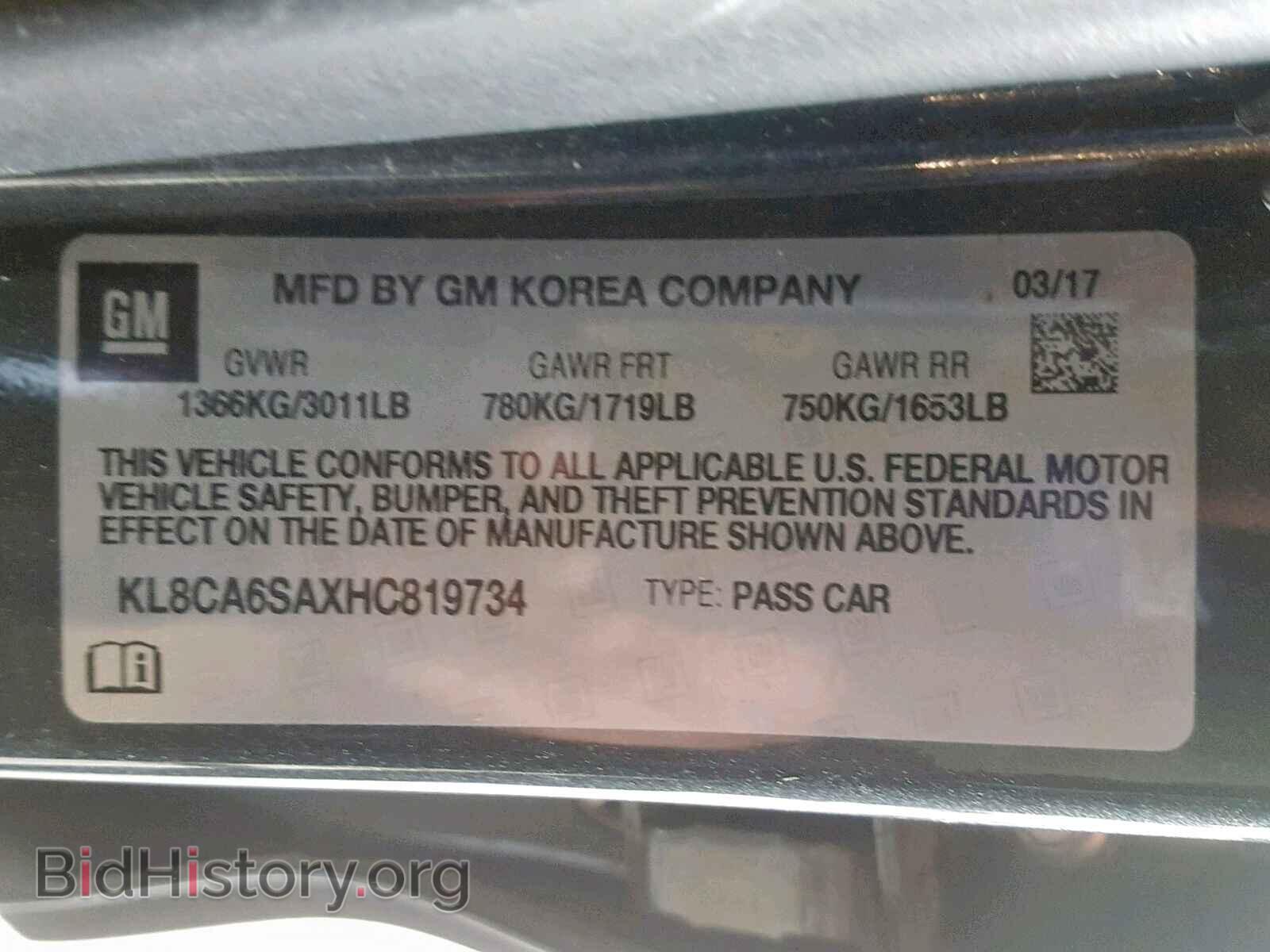 2017 CHEVROLET SPARK - VIN: KL8CA6SAXHC819734 - Photo 10