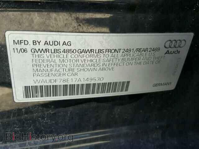 2007 AUDI A4 - VIN: WAUDF78E17A149530 - Фото 10