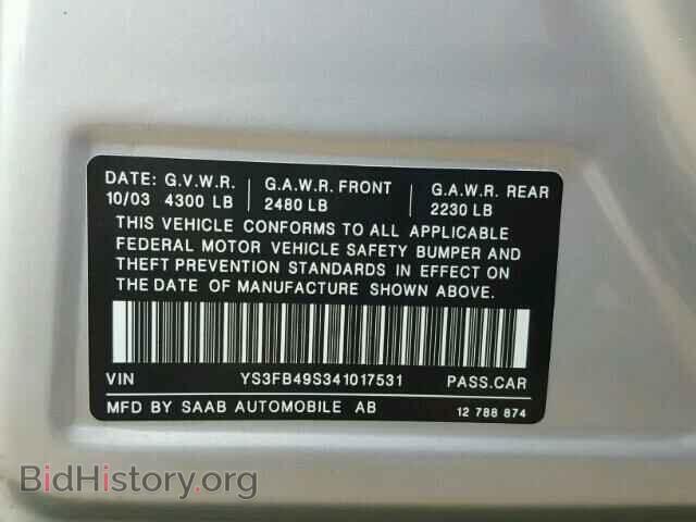 2004 SAAB 9 3 - VIN: YS3FB49S341017531 - Photo 10