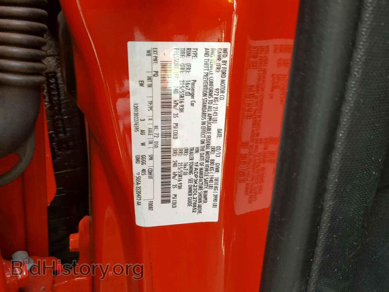 2013 FORD FOCUS - VIN: 1FADP3K23DL278852 - Фото 10