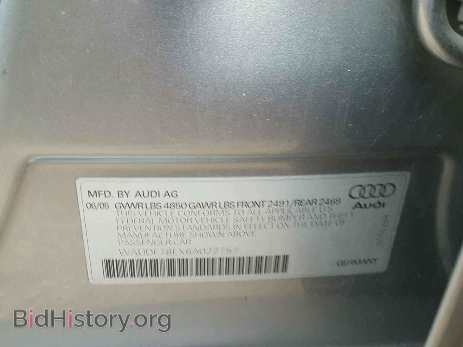 2006 AUDI A4 - VIN: WAUDF78EX6A022757 - Фото 10