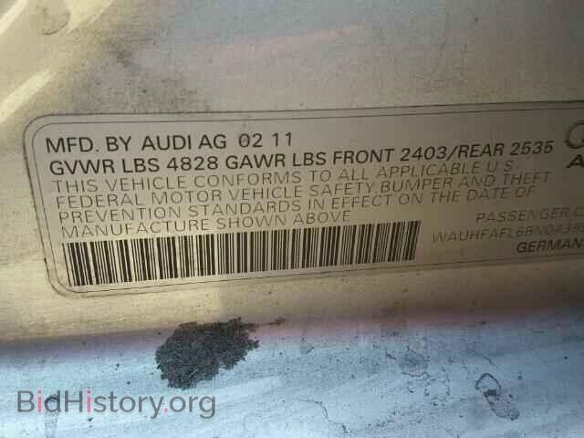 2011 AUDI A4 - VIN: WAUHFAFL6BN043950 - Фото 10