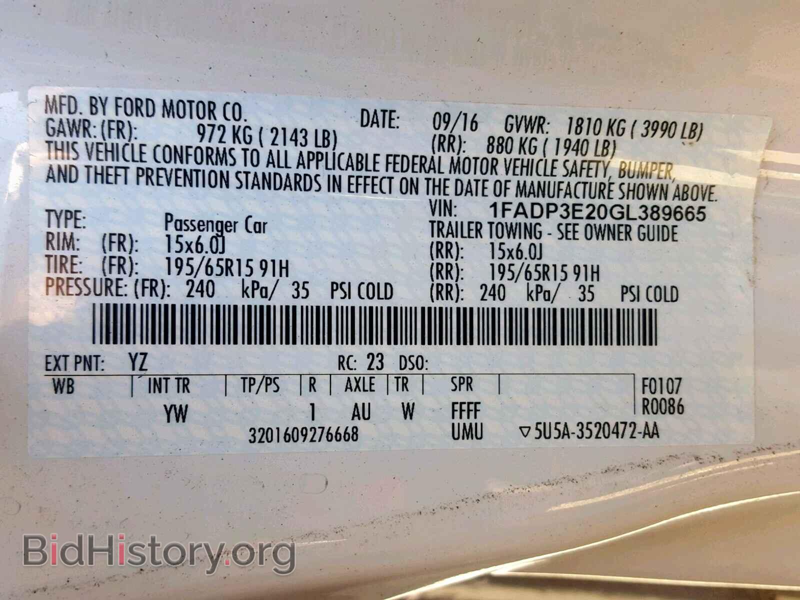 2016 FORD FOCUS - VIN: 1FADP3E20GL389665 - Photo 10