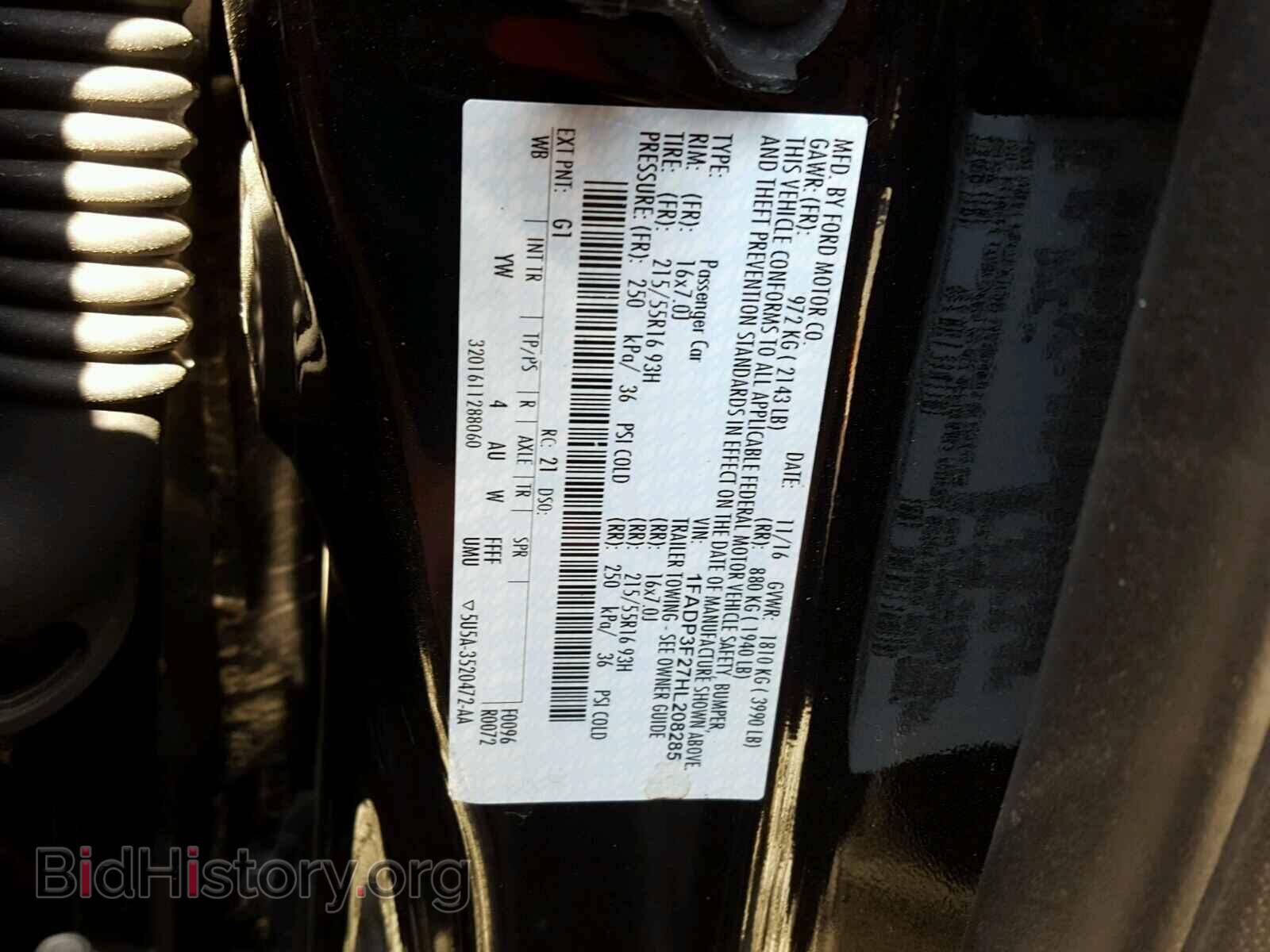 2017 FORD FOCUS - VIN: 1FADP3F27HL208285 - Photo 10