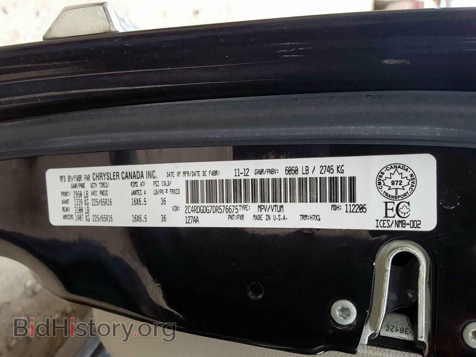 2013 DODGE CARAVAN - VIN: 2C4RDGDG7DR576675 - Фото 10