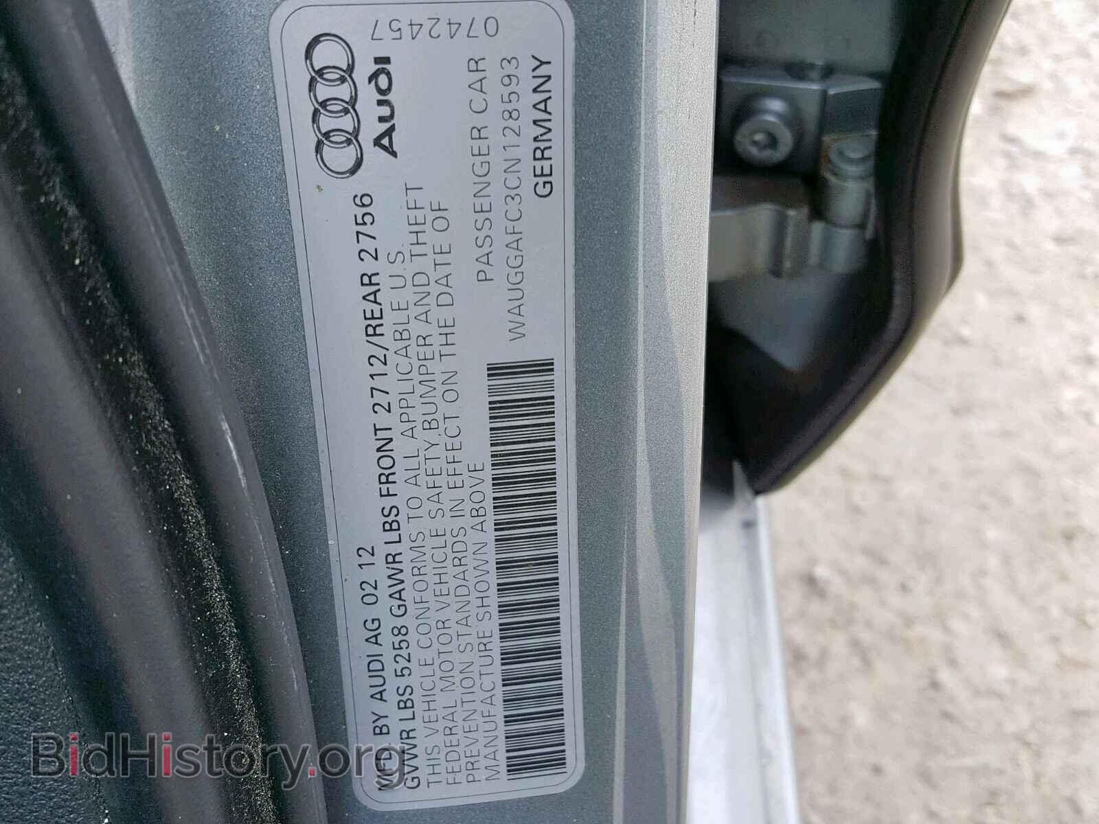 2012 AUDI A6 - VIN: WAUGGAFC3CN128593 - Фото 10