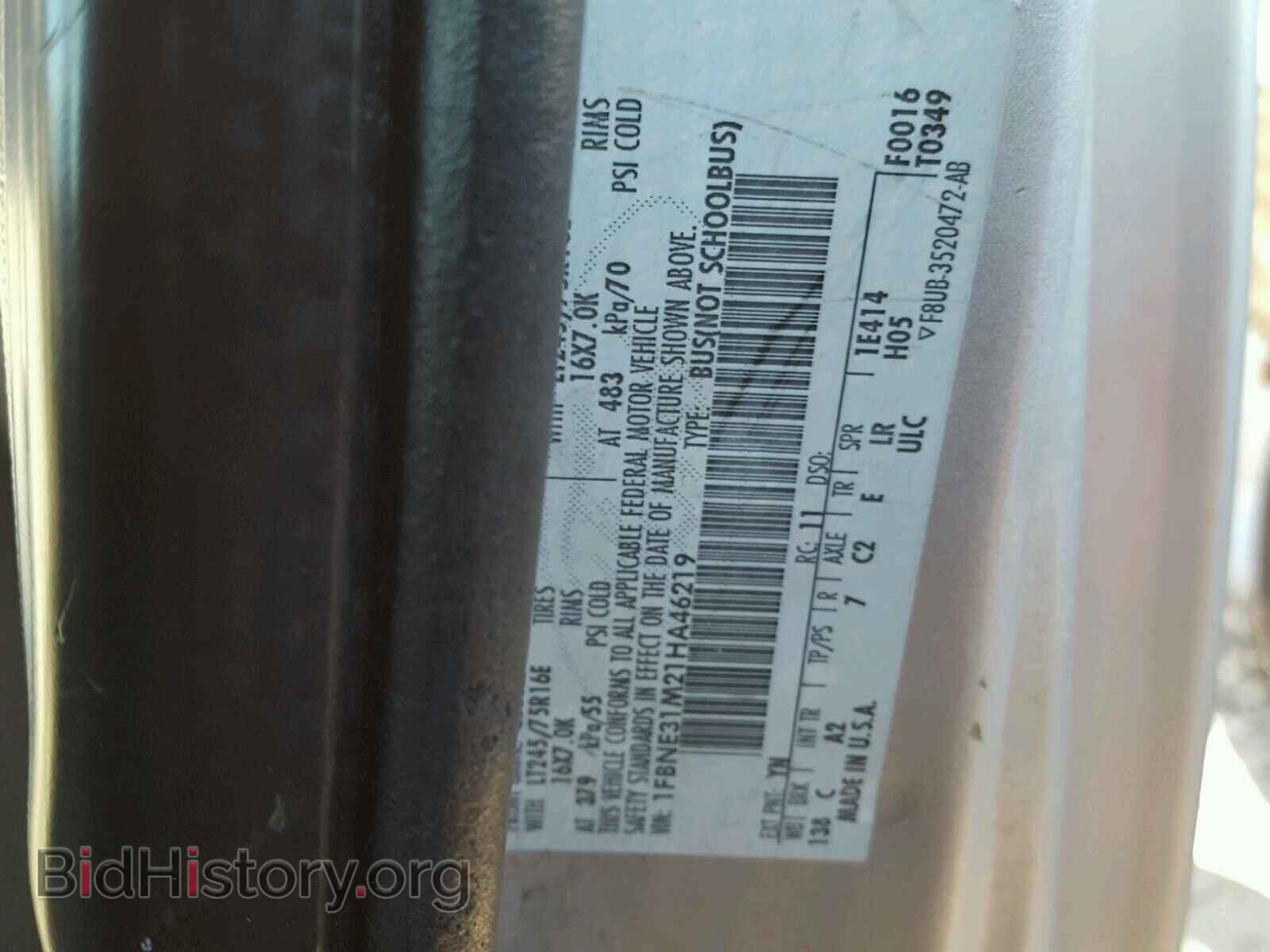 2001 FORD ECONOLINE - VIN: 1FBNE31M21HA46219 - Фото 10
