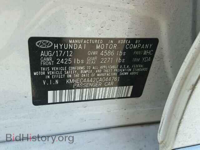 2012 HYUNDAI SONATA - VIN: KMHEC4A42CA044761 - Фото 10