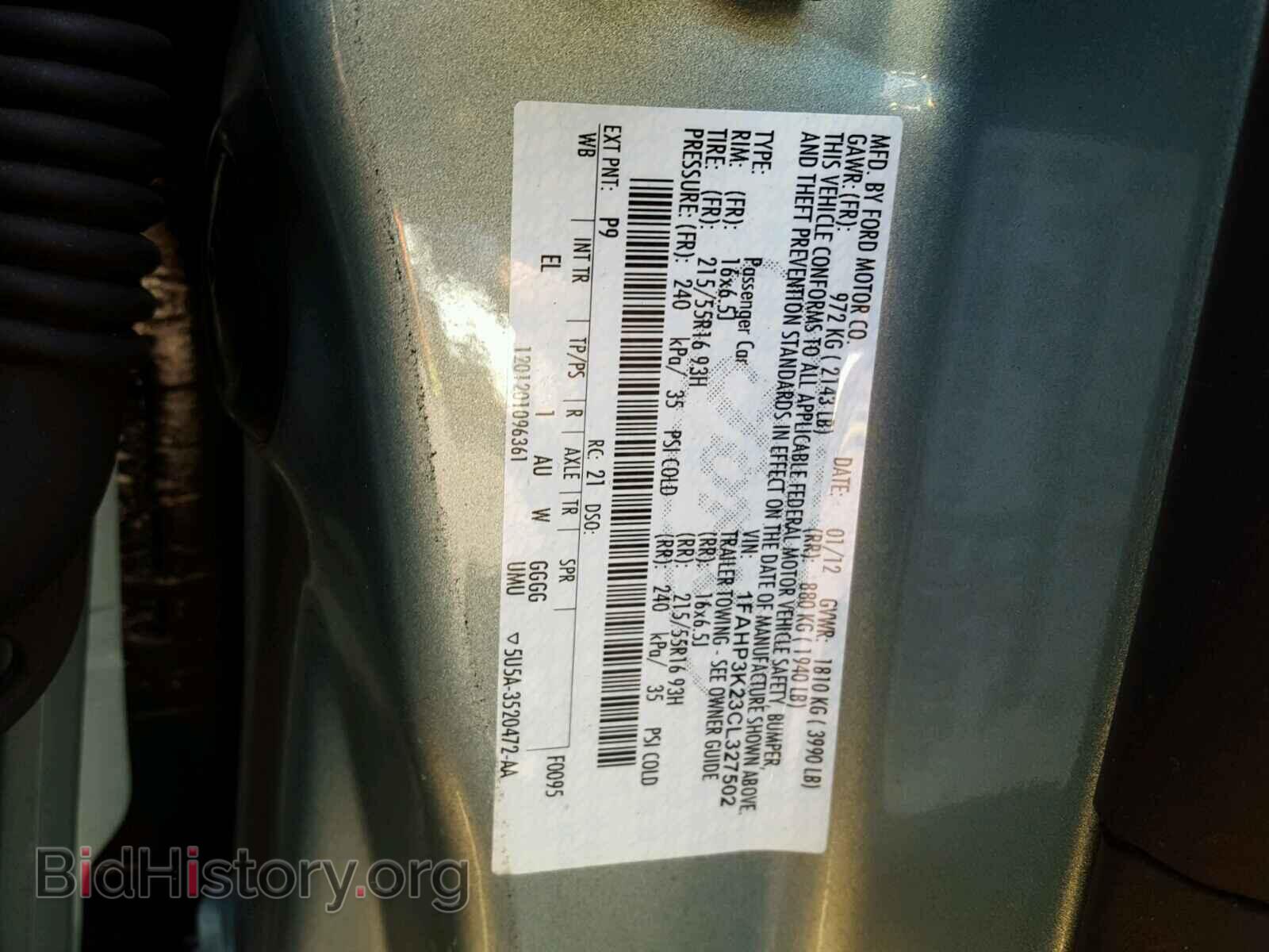 2012 FORD FOCUS - VIN: 1FAHP3K23CL327502 - Фото 10