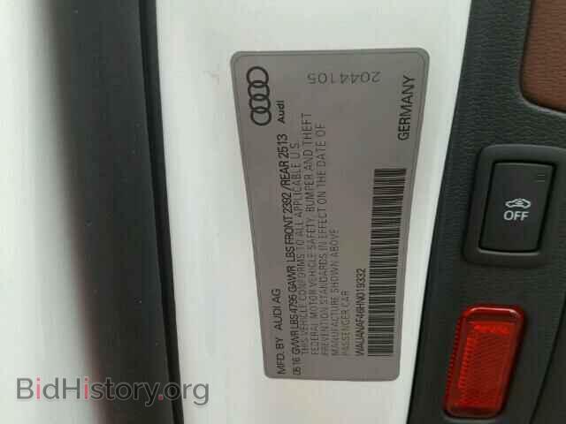 2017 AUDI A4 - VIN: WAUANAF46HN019332 - Фото 10