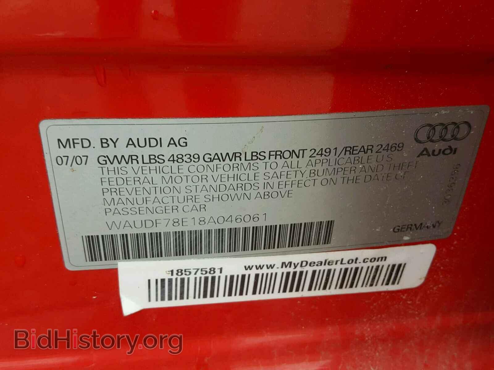 2008 AUDI A4 - VIN: WAUDF78E18A046061 - Photo 10