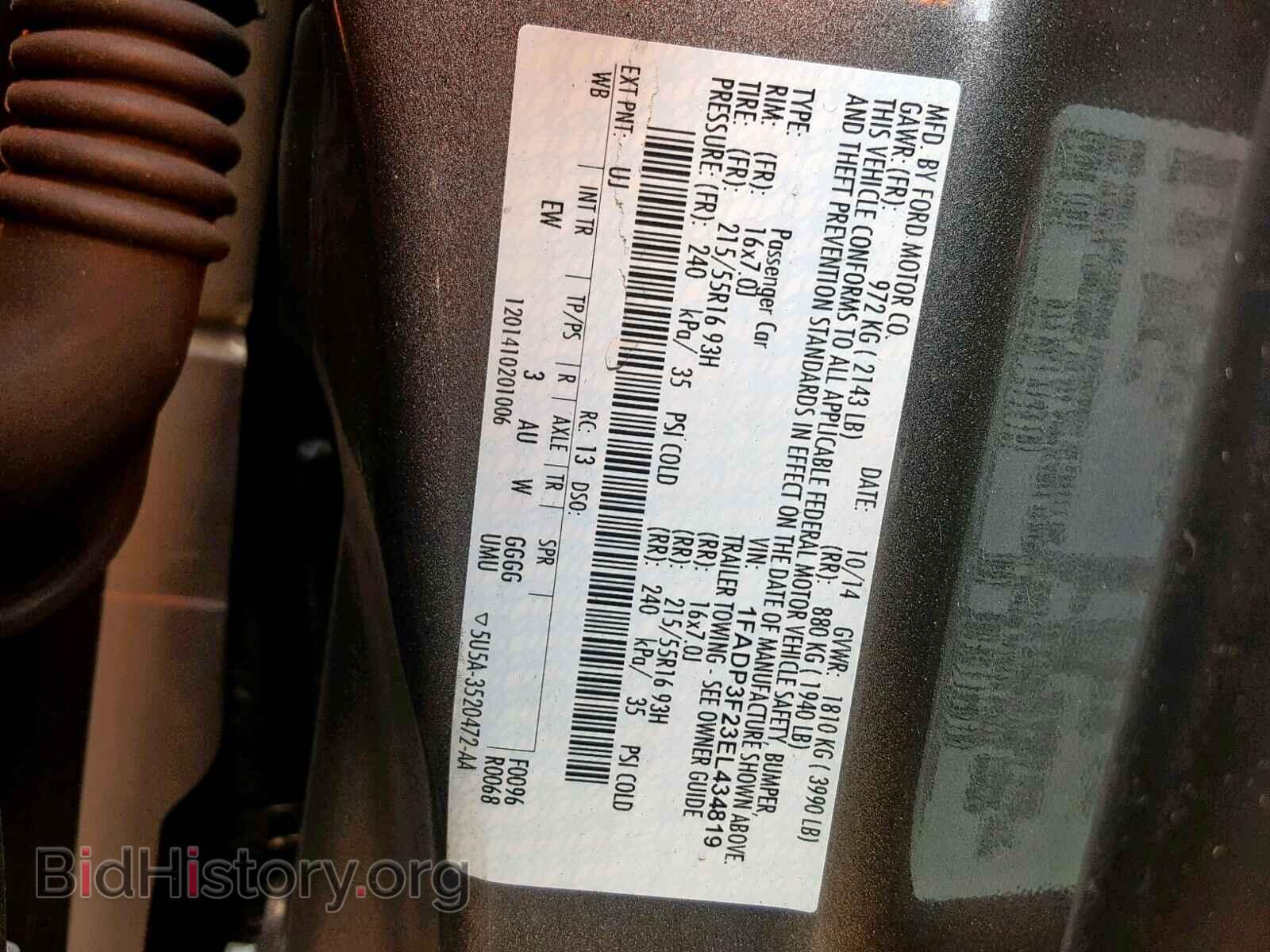 2014 FORD FOCUS SE - VIN: 1FADP3F23EL434819 - Фото 10