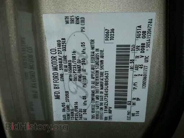 2005 FORD EXPLORER - VIN: 1FMZU73E45UB85631 - Photo 10