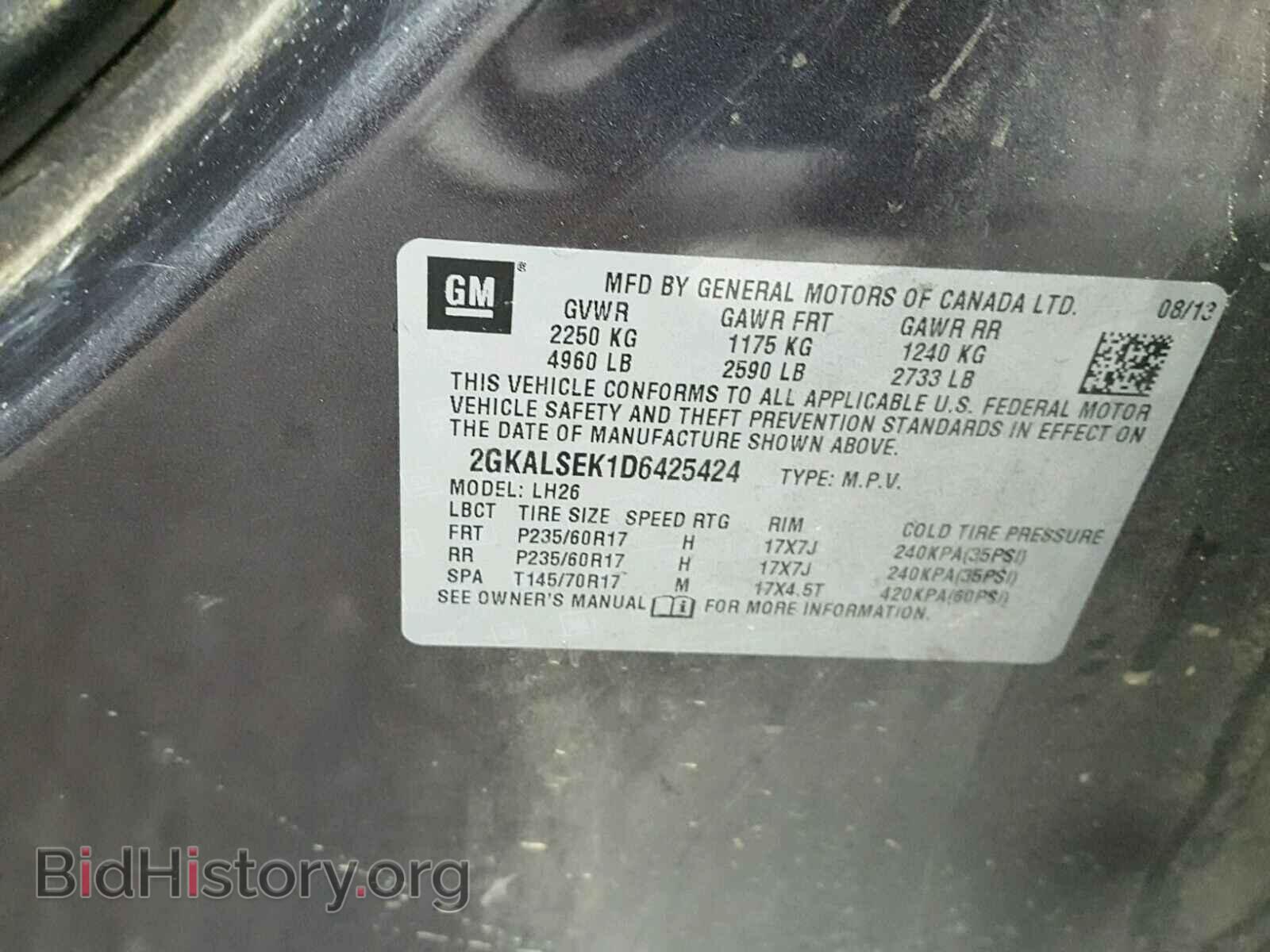 2013 GMC TERRAIN - VIN: 2GKALSEK1D6425424 - Photo 10