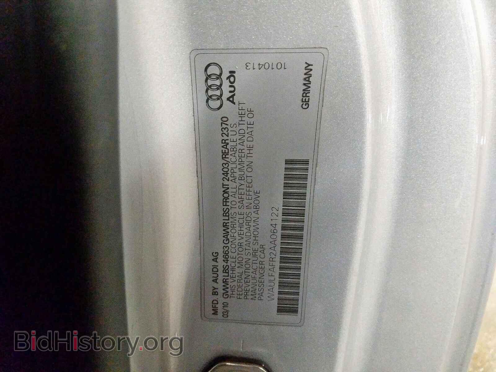 2010 AUDI A5 PREMIUM - VIN: WAULFAFR2AA064122 - Photo 10