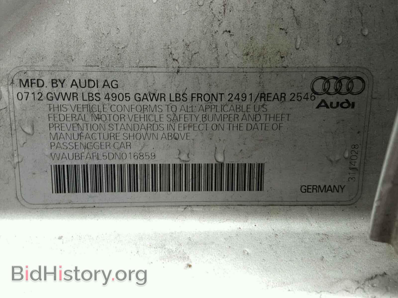 2013 AUDI A4 - VIN: WAUBFAFL5DN016859 - Фото 10