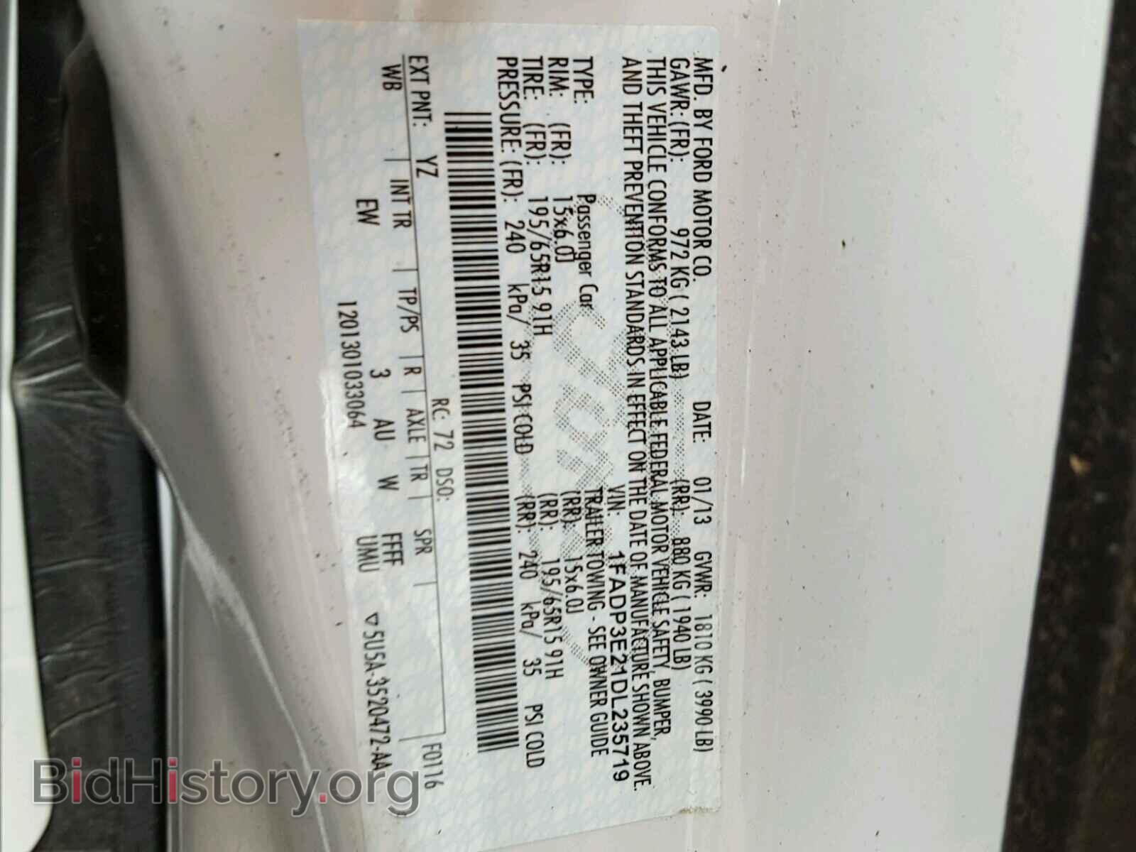 2013 FORD FOCUS - VIN: 1FADP3E21DL235719 - Фото 10