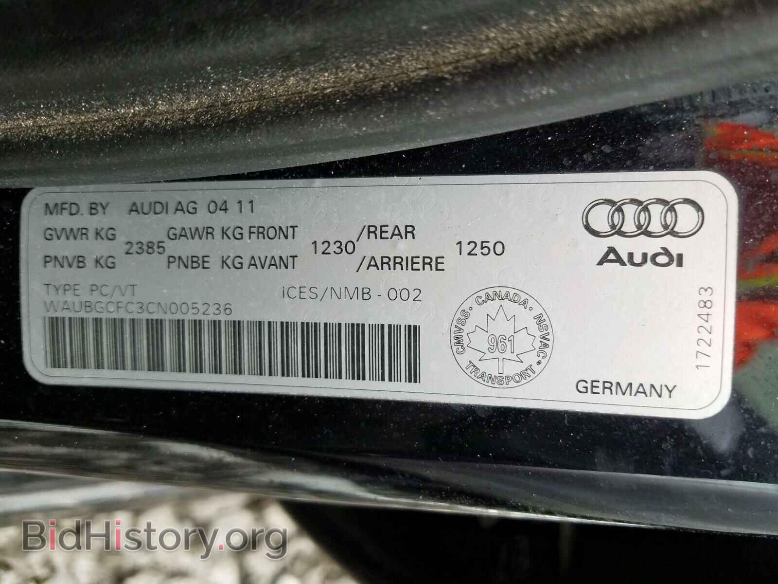 2012 AUDI A6 - VIN: WAUBGCFC3CN005236 - Photo 10