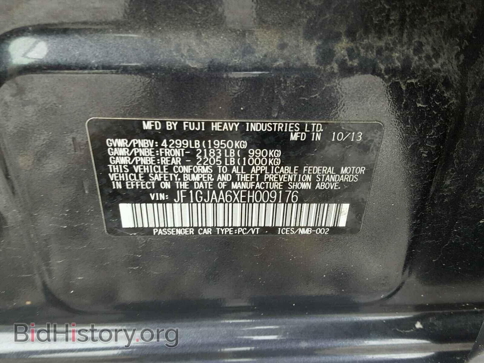 2014 SUBARU IMPREZA BA - VIN: JF1GJAA6XEH009176 - Фото 10