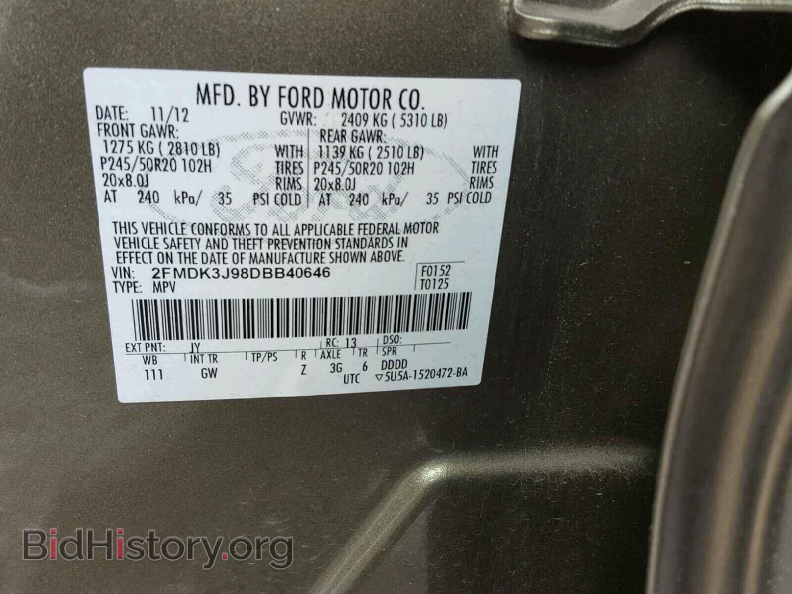 2013 FORD EDGE - VIN: 2FMDK3J98DBB40646 - Photo 10