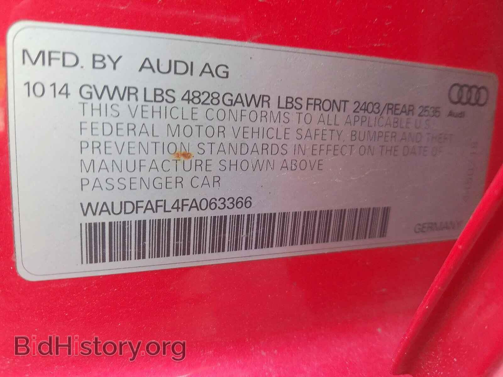 2015 AUDI A4 - VIN: WAUDFAFL4FA063366 - Фото 10
