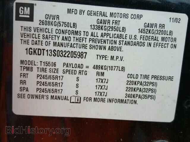 2003 GMC ENVOY - VIN: 1GKDT13S032205987 - Фото 10