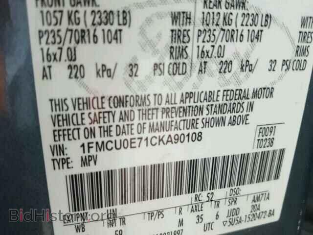 2012 FORD ESCAPE - VIN: 1FMCU0E71CKA90108 - Photo 10