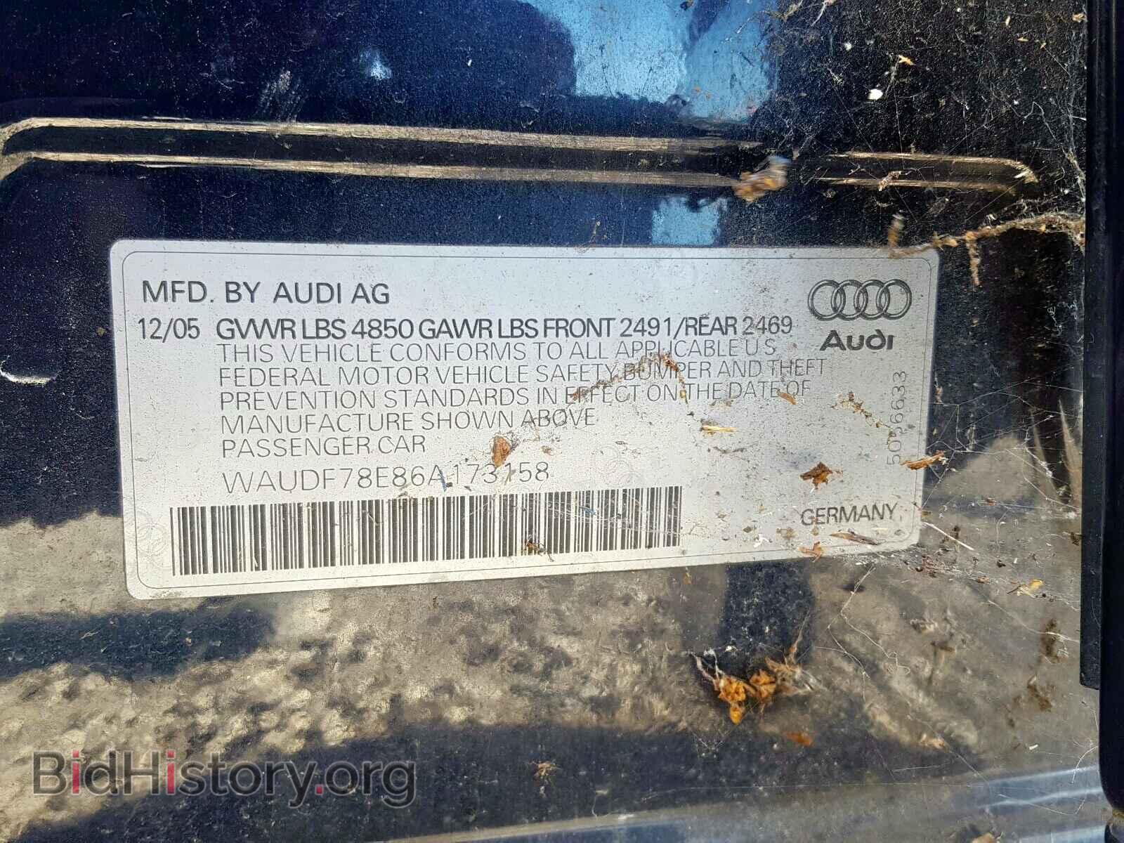 2006 AUDI A4 - VIN: WAUDF78E86A173158 - Photo 10