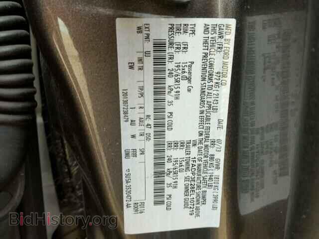 2014 FORD FOCUS - VIN: 1FADP3E28EL107219 - Фото 10