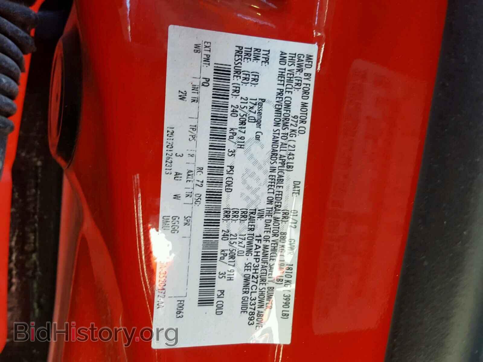 2012 FORD FOCUS - VIN: 1FAHP3H27CL337893 - Фото 10