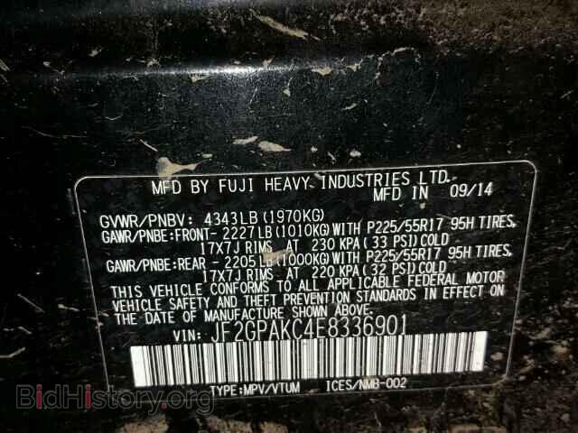 2014 SUBARU XV - VIN: JF2GPAKC4E8336901 - Фото 10