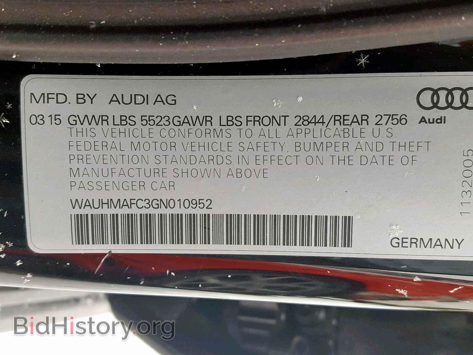 2016 AUDI A6 - VIN: WAUHMAFC3GN010952 - Фото 10