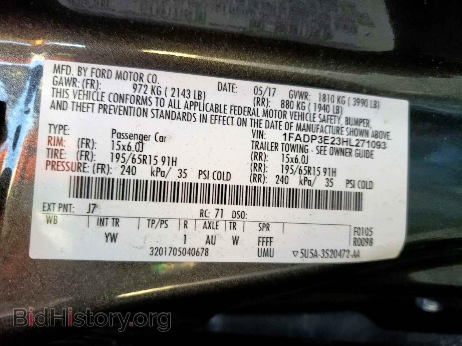 2017 FORD FOCUS - VIN: 1FADP3E23HL271093 - Фото 10